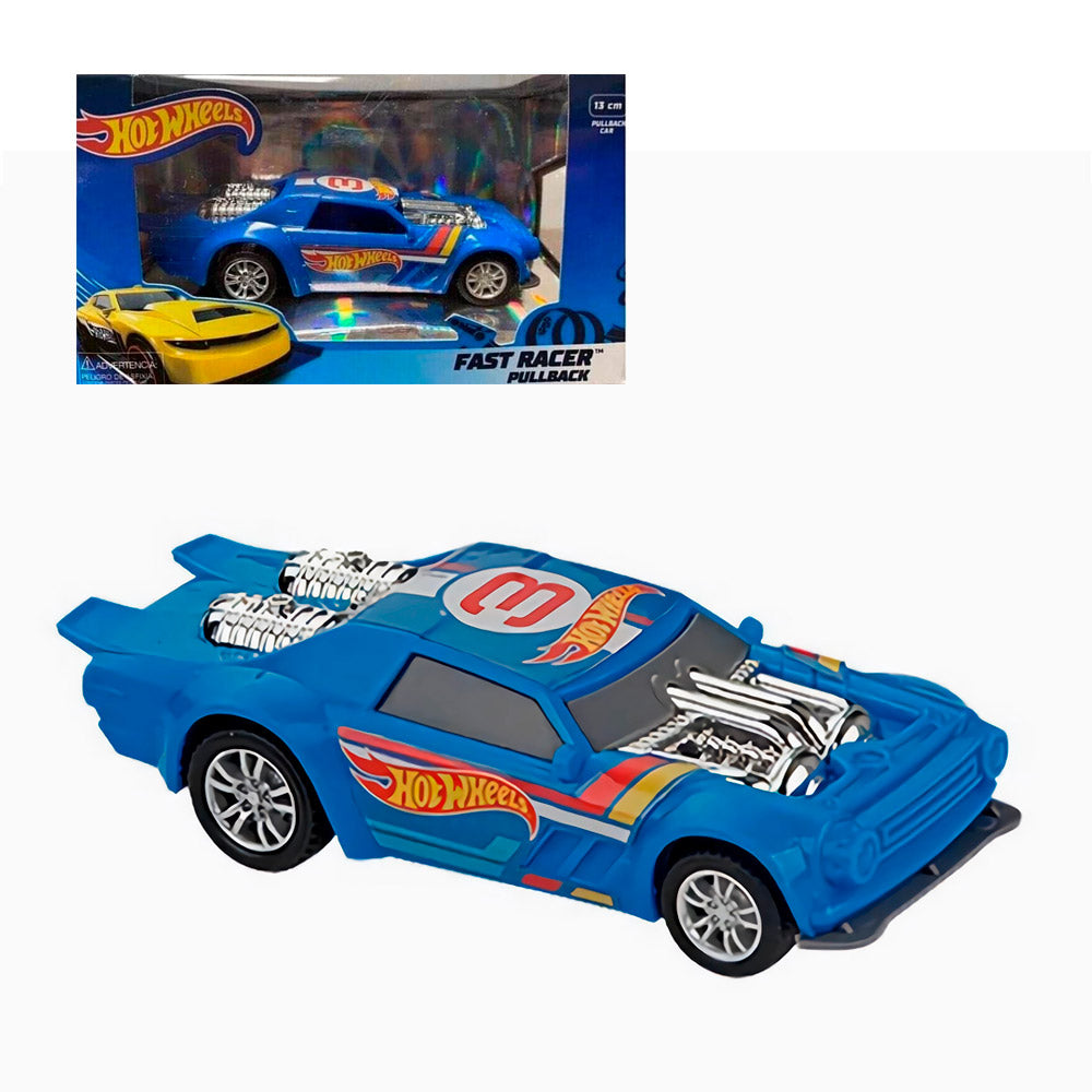 HOT WHEELS FAST RACER PULL BACK AZUL HOT WHEELS FAST RACER PULL BACK AZUL